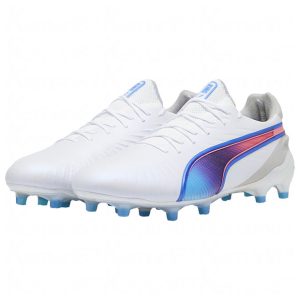 Puma King Ultimate FG/AG White x Blue Mazing